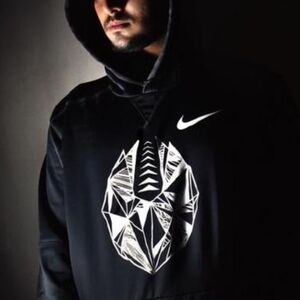 Nike Black Football Design Hoodie Size Medium